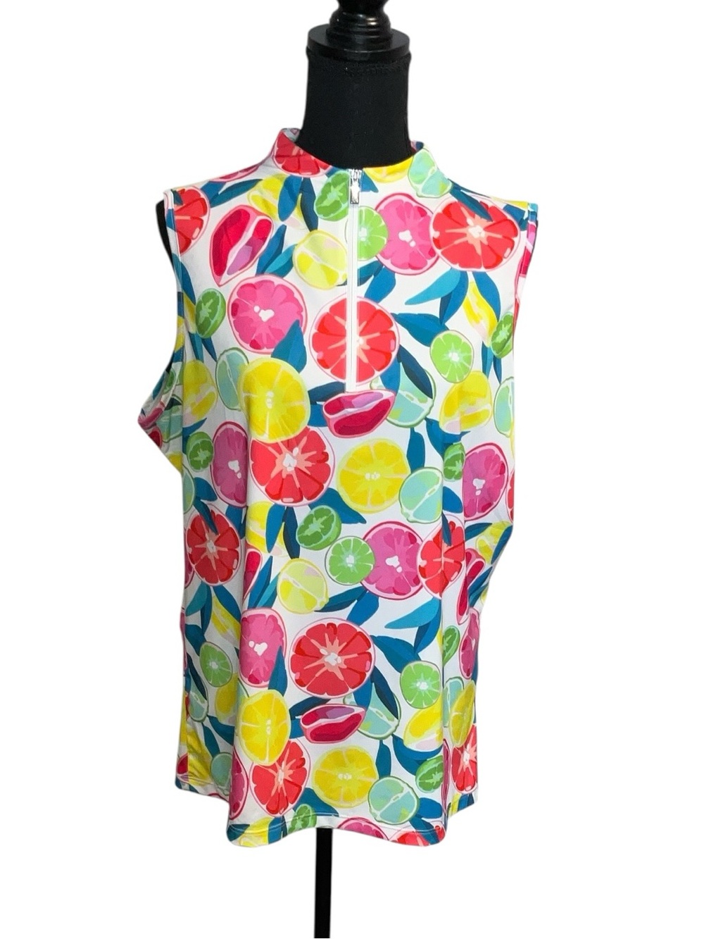 TAIL Citrus Print Sleeveless Golf Top, EUC